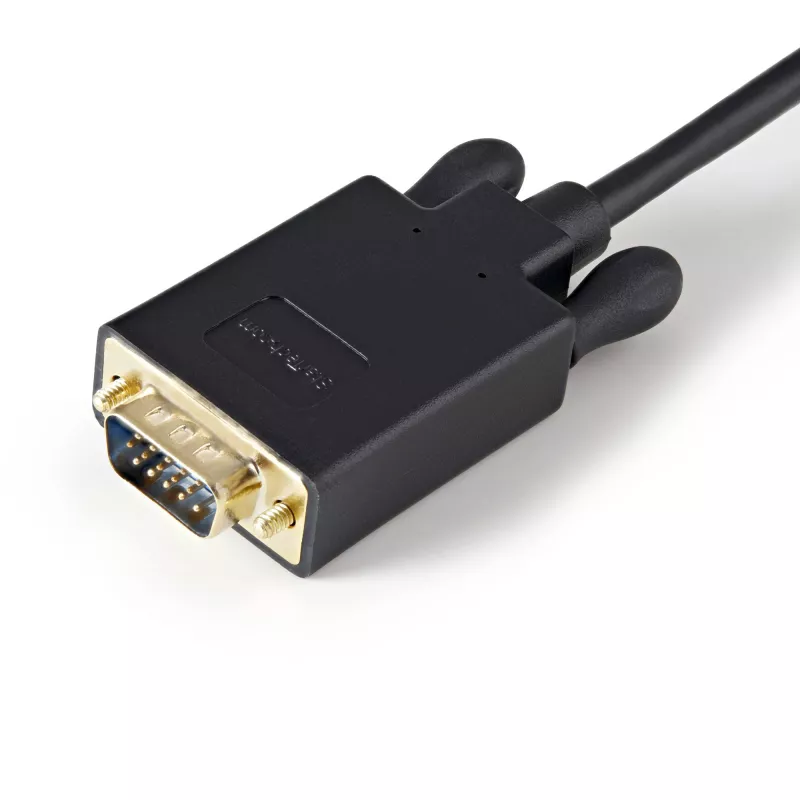 StarTech.com DP2VGAMM3B aktívny adaptérový kábel DisplayPort na VGA, 3 stopy (1 m), 1920x1200, zaisťovací DP konektor, čierny