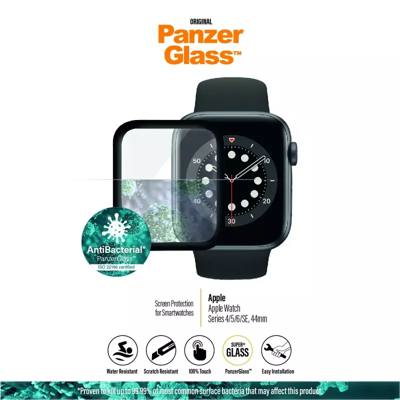 PanzerGlass ® Apple Watch Series 4 | 5 | 6 | SE 44 mm | ochranné sklo displeja
