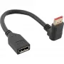 InLine DisplayPort 1.4 adaptérový kábel samec/samica, 8K4K, zahnutý nahor, čierny/zlatý