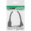 InLine DisplayPort 1.4 adaptérový kábel samec/samica, 8K4K, zahnutý nahor, čierny/zlatý