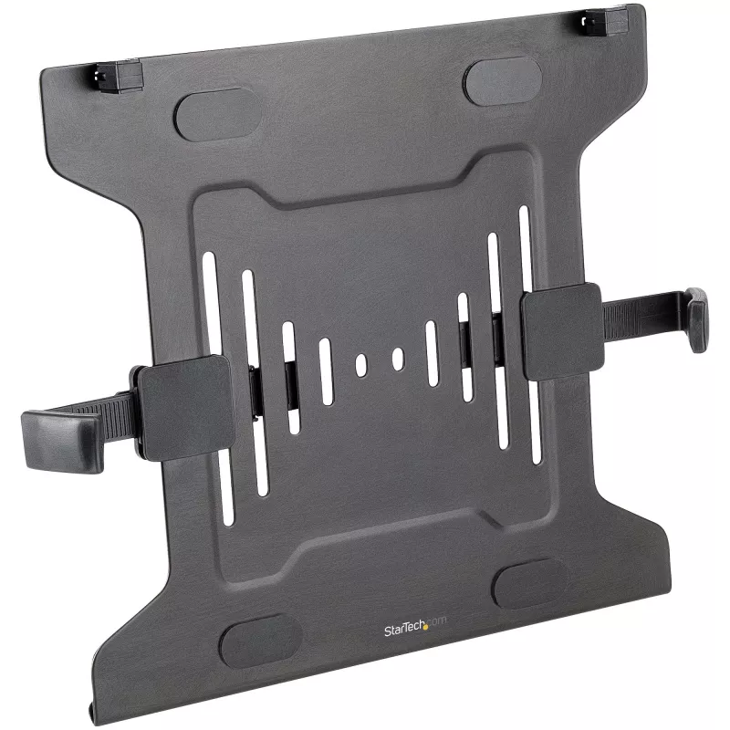 StarTech.com VESA podnos na notebook – nastaviteľný podnos na notebook pre monitorové ramená, zaistí notebooky (4,5 kg / 9,9 lb) – 75x75 & 100x100 VESA montážne otvory – vetraný – pre monitorové stolové držiaky/stojany