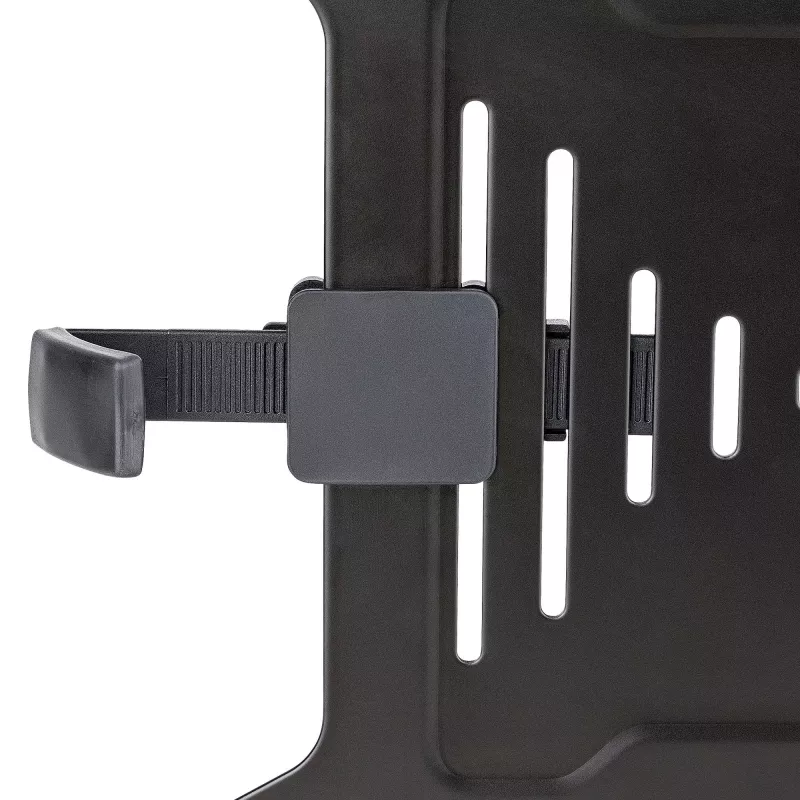 StarTech.com VESA podnos na notebook – nastaviteľný podnos na notebook pre monitorové ramená, zaistí notebooky (4,5 kg / 9,9 lb) – 75x75 & 100x100 VESA montážne otvory – vetraný – pre monitorové stolové držiaky/stojany