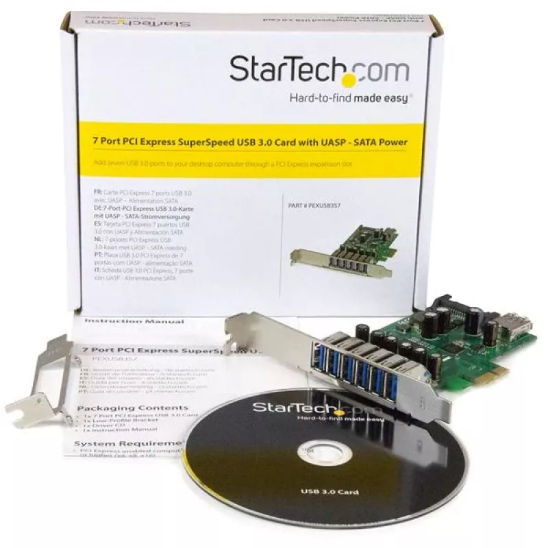 StarTech.com 7-portová PCI Express USB 3.0 karta – štandardný a low-profile dizajn
