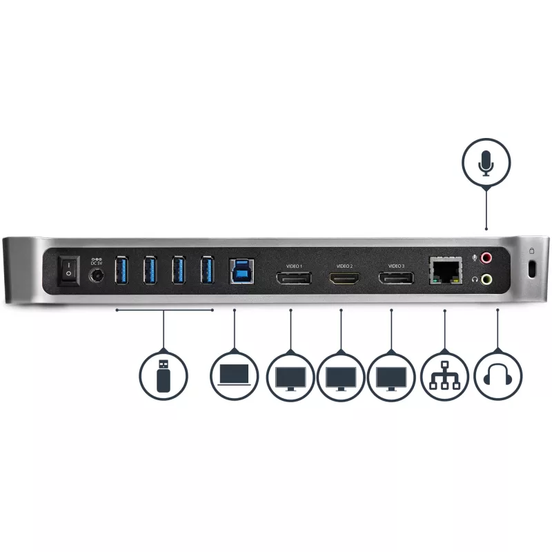 StarTech.com dokovacia stanica USB 3.0 pre tri monitory - 1x HDMI - 2x DisplayPort