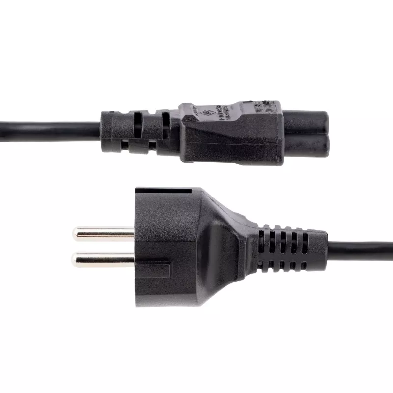 StarTech.com 3m napájací kábel pre notebook, EU Schuko na C5, 2,5A 250V, 18AWG, náhradný napájací kábel pre notebook, kábel napájacieho zdroja, nabíjací kábel pre notebook, kábel s konektorom Cloverleaf/Mickey Mouse