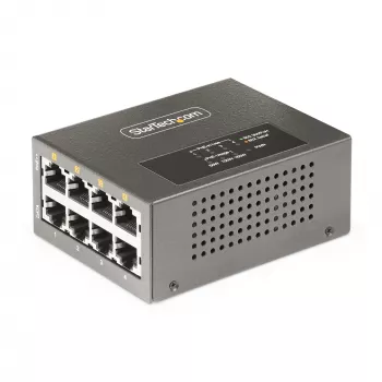 StarTech.com 4-portový Multi-Gigabit PoE++ injektor, 5/2.5/1G Ethernet (NBASE-T), PoE/PoE+/PoE++ (802.3af/802.3at/802.3bt), 160 Watt rozpočet výkonu, montáž na stenu/na lištu, neupravovaný
