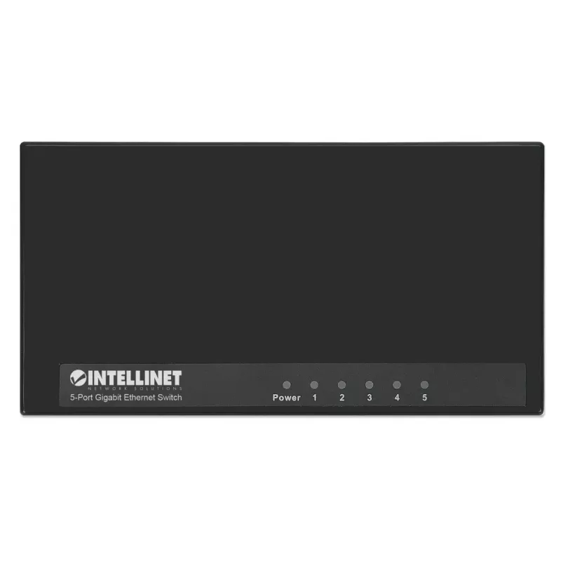 Intellinet 5-portový Gigabit Ethernet switch stolový, plast, IEEE 802.3az (Energy Efficient Ethernet), čierny