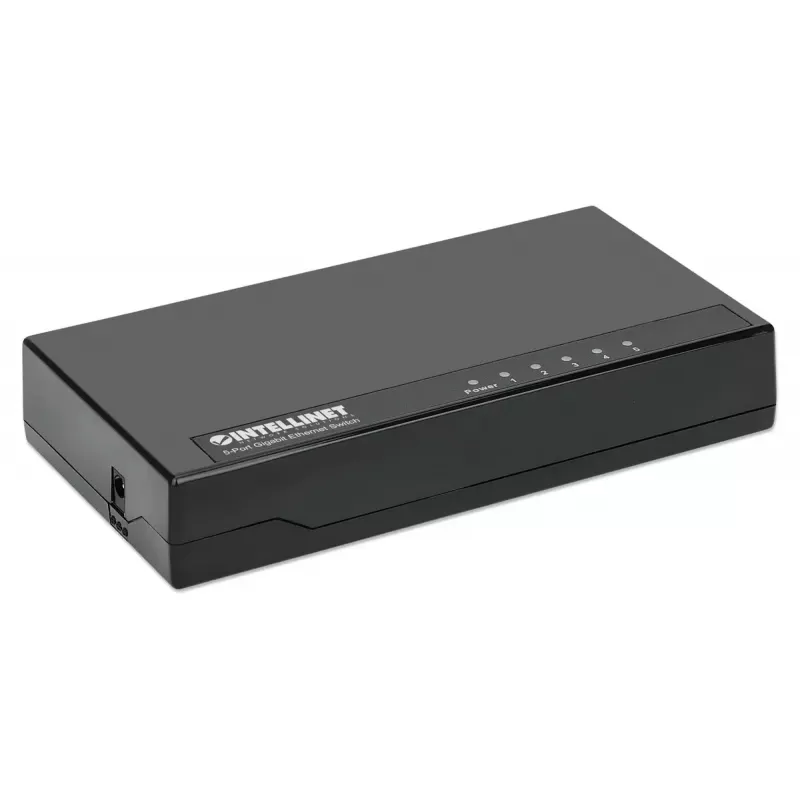 Intellinet 5-portový Gigabit Ethernet switch stolový, plast, IEEE 802.3az (Energy Efficient Ethernet), čierny