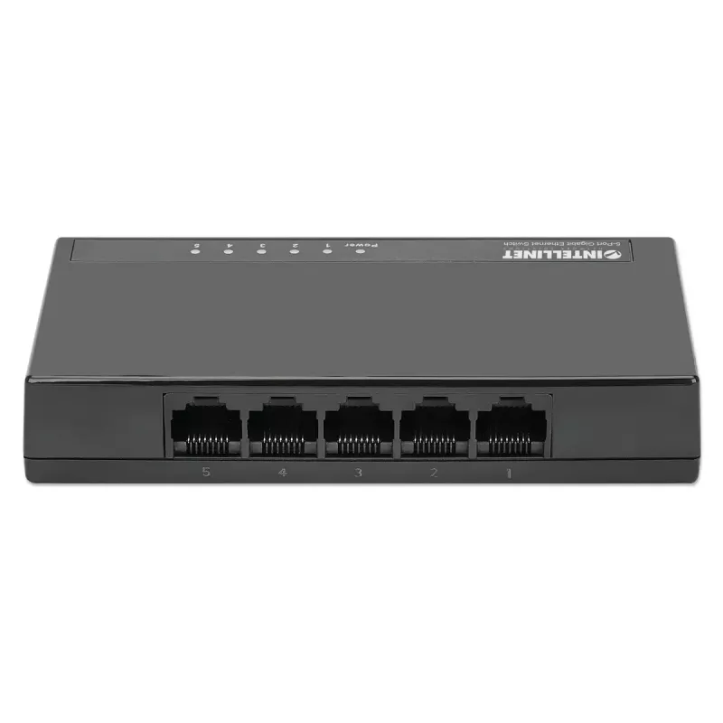 Intellinet 5-portový Gigabit Ethernet switch stolový, plast, IEEE 802.3az (Energy Efficient Ethernet), čierny