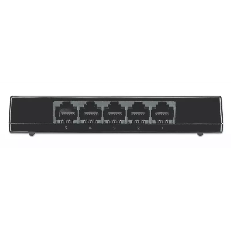 Intellinet 5-portový Gigabit Ethernet switch stolový, plast, IEEE 802.3az (Energy Efficient Ethernet), čierny