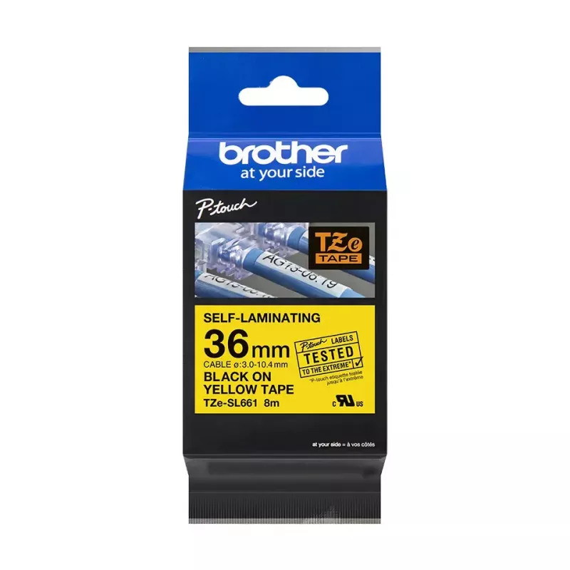Brother TZE-SL661 etiketová páska čierna na žltej