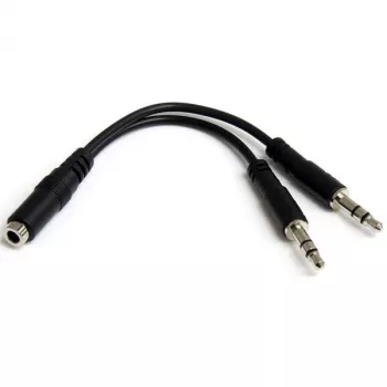 StarTech.com 3,5-mm-4-pozície-na-2x-3-pozície-3,5-mm-headset-splitter adaptér – konektor samica/konektor samec