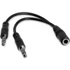 StarTech.com 3,5-mm-4-pozície-na-2x-3-pozície-3,5-mm-headset-splitter adaptér – konektor samica/konektor samec