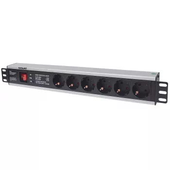 Predlžovacia zásuvka Intellinet 19 palcov 1,5HE Rackmount 6-násobná ochranná zásuvka