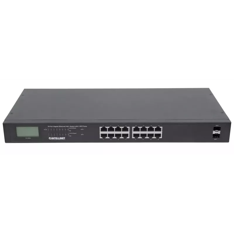Neupravovaný switch Intellinet 16-portový Gigabit Ethernet PoE+ 370W