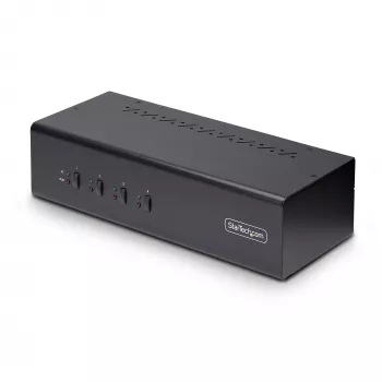 StarTech.com 4-portový Dual-Monitor DisplayPort KVM switch, 4K 60Hz, 2x USB 5Gbps hub porty, 2x USB 2.0 HID porty, hotkey a tlačidlové prepínanie, TAA-kompatibilný – 3,5 mm audio, HDCP