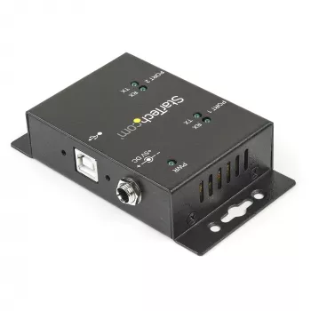 StarTech.com 2-portový priemyselný, na stenu montovateľný USB na sériový adaptérový hub s klipmi na lištu DIN