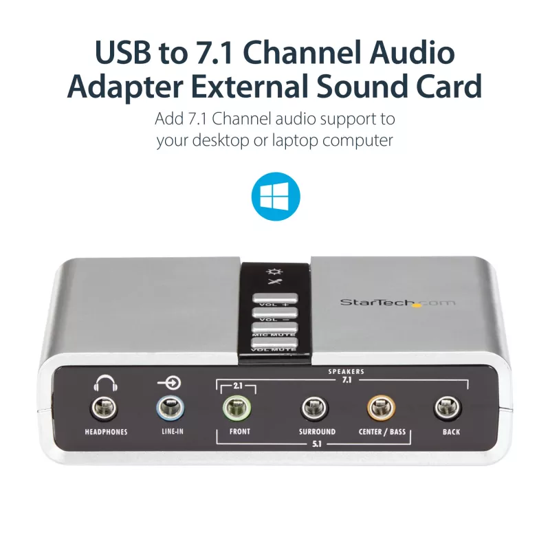 StarTech.com 7.1 USB audio adaptér externá zvuková karta s SPDIF digitálnym audiom