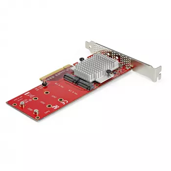 StarTech.com Dual M.2 PCIe SSD adaptérová karta – x8 / x16 Dual NVMe alebo AHCI M.2 SSD na PCI Express 3.0 – M.2 NGFF PCIe (M-Key) kompatibilná – podporuje 2242, 2260, 2280 – JBOD – Mac & PC