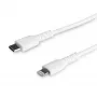 StarTech.com 1,8 m odolný biely USB-C na Lightning kábel – odolný, robustný aramidové vlákno USB Type-C na Lightning nabíjací/synchronizačný napájací kábel – Apple MFi certifikovaný iPad/iPhone 12
