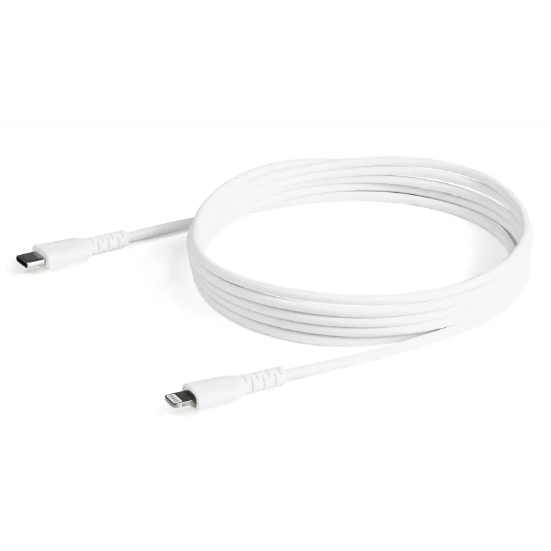 StarTech.com 1,8 m odolný biely USB-C na Lightning kábel – odolný, robustný aramidové vlákno USB Type-C na Lightning nabíjací/synchronizačný napájací kábel – Apple MFi certifikovaný iPad/iPhone 12