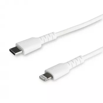 StarTech.com 1m odolný biely USB-C na Lightning kábel – robustný aramidové vlákno USB Type-C na Lightning nabíjací/synchronizačný napájací kábel – Apple MFi certifikovaný iPad/iPhone 12