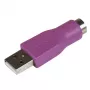 StarTech.com náhradný adaptér PS/2 klávesnica na USB – K/M, USB A, PS/2, fialová