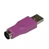 StarTech.com náhradný adaptér PS/2 klávesnica na USB – K/M, USB A, PS/2, fialová