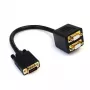 StarTech.com VGASPL1VV rozdeľovací kábel videa VGA na 2x VGA, HD-15 samec/samica, 0,3 m, pozlátený, čierny