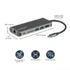 StarTech.com USB C multiportový adaptér – USB-C cestovný dock s 4K HDMI, 3x USB 3.0 hub, SD/SDHC, GbE, 60W PD 3.0 Pass-Through – USB Type-C/Thunderbolt 3 – nahrádza DKT30CSDHPD