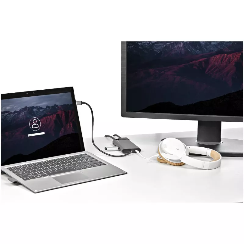 StarTech.com USB-C multiportový adaptér – USB-C mini cestovný dock s 4K HDMI alebo 1080p VGA – 3x USB 3.0 hub, SD, GbE, audio, 100W PD Pass-Through – prenosná dokovacia stanica pre notebook/tablet