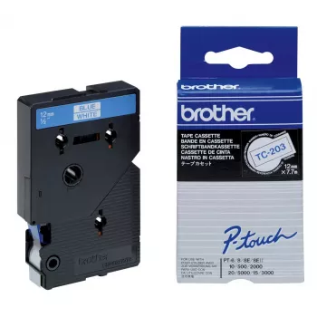 Popisovacia páska 12 mm Brother TC203 modrá na bielej