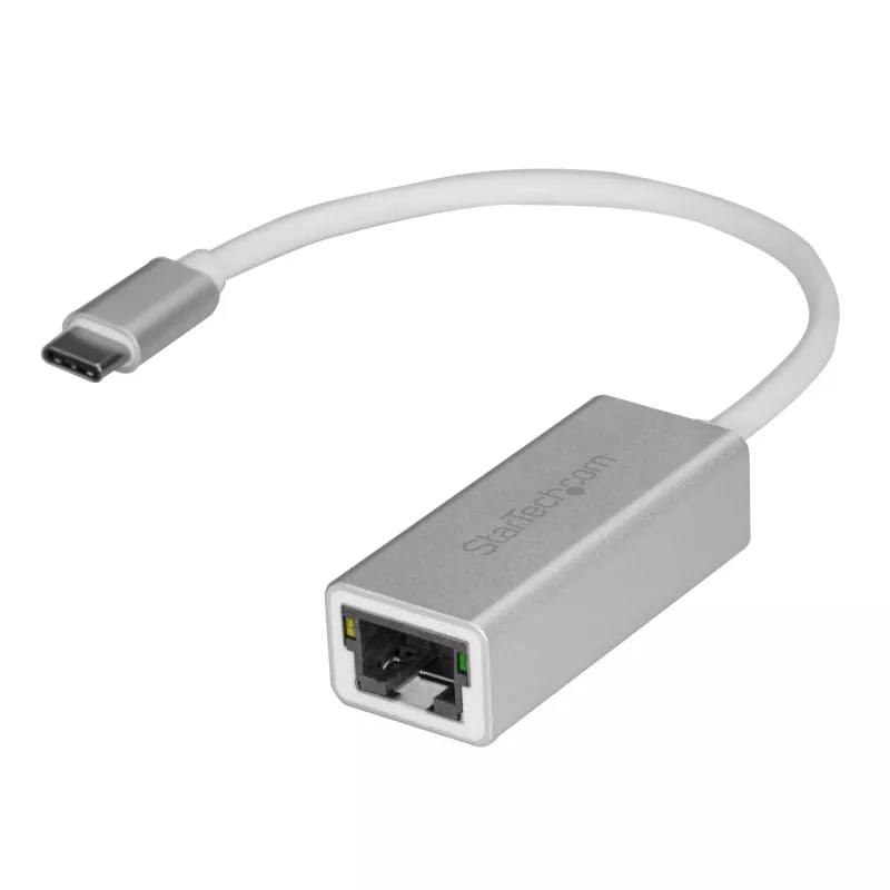 StarTech.com USB-C na Gigabit sieťový adaptér – strieborný, káblový, USB, Ethernet, 5000 Mbit/s, strieborný