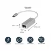 StarTech.com USB-C na Gigabit sieťový adaptér – strieborný, káblový, USB, Ethernet, 5000 Mbit/s, strieborný