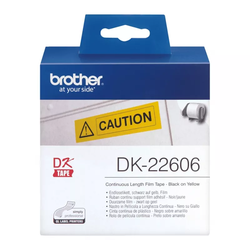 Nekonečná fóliová páska Brother DK22606 žltá čierna