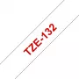 Laminovaná páska Brother TZe132 12 mm červená na transparentnej