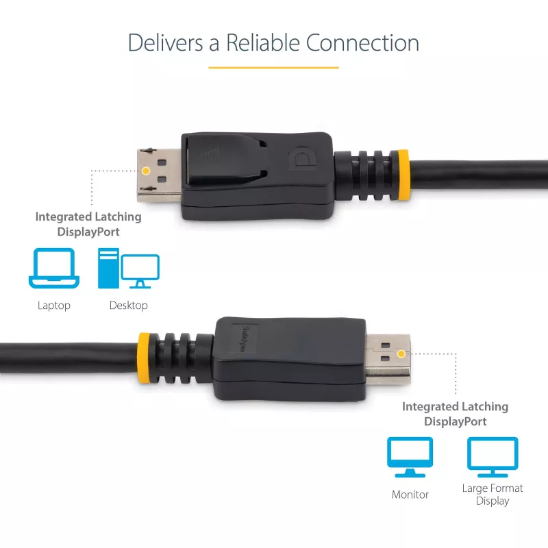 StarTech.com 3m DisplayPort 1.2 kábel – 4K x 2K Ultra HD VESA certifikovaný DisplayPort kábel – DP na DP kábel pre monitor – DP video/display kábel – aretované DP konektory samec