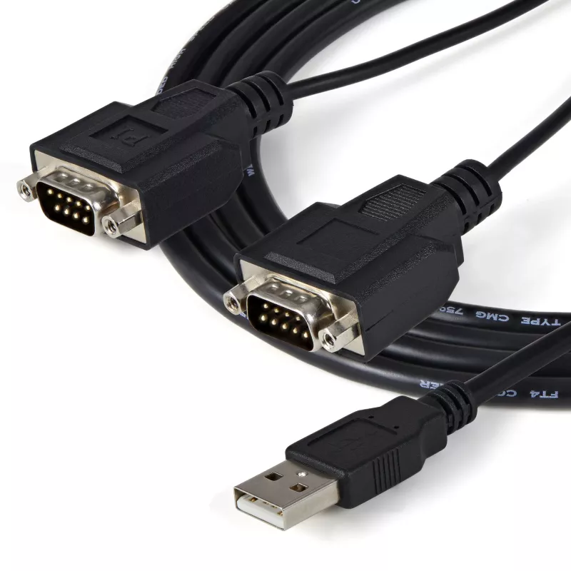 StarTech.com ICUSB2322F 2-portový adaptérový kábel FTDI z USB na sériový RS232, USB 2.0, 2,1 m, čierny