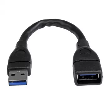 StarTech.com USB 3.0 A-A predlžovací kábel – 6 palcov, čierny, 0,152 m, USB A, USB A, USB 3.2 Gen 1 (3.1 Gen 1), 5 Gbit/s, čierna