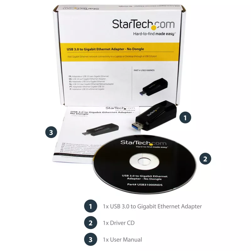 StarTech.com USB 3.0 na Gigabit Ethernet NIC sieťový adaptér – 10/100/1000 Mbit/s