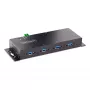 StarTech.com 4-portový priemyselný USB 3.0 5Gbps hub, robustný USB hub s ESD ochranou, DIN/stenová/stolová montáž USB-A hub, USB rozšírenie so zaisťovacími konektormi, Heavy Duty – TAA