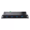 StarTech.com 4-portový priemyselný USB 3.0 5Gbps hub, robustný USB hub s ESD ochranou, DIN/stenová/stolová montáž USB-A hub, USB rozšírenie so zaisťovacími konektormi, Heavy Duty – TAA