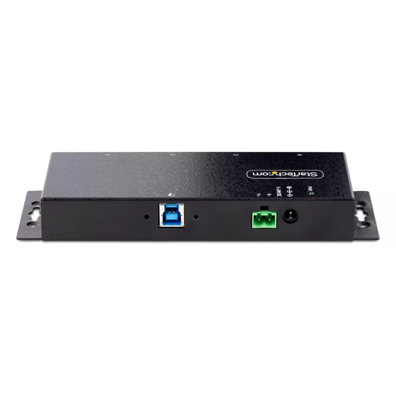StarTech.com 4-portový priemyselný USB 3.0 5Gbps hub, robustný USB hub s ESD ochranou, DIN/stenová/stolová montáž USB-A hub, USB rozšírenie so zaisťovacími konektormi, Heavy Duty – TAA