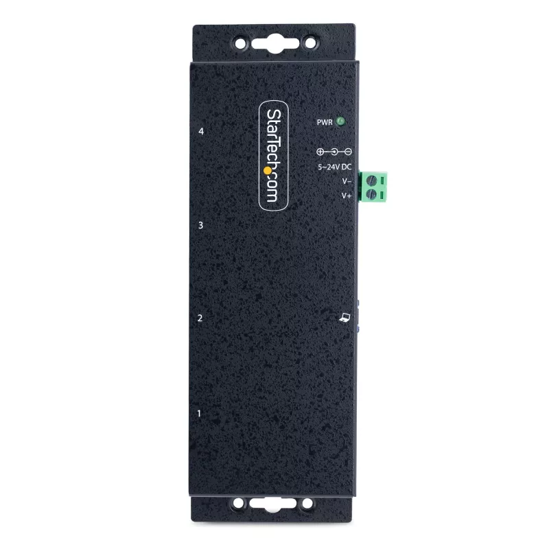 StarTech.com 4-portový priemyselný USB 3.0 5Gbps hub, robustný USB hub s ESD ochranou, DIN/stenová/stolová montáž USB-A hub, USB rozšírenie so zaisťovacími konektormi, Heavy Duty – TAA