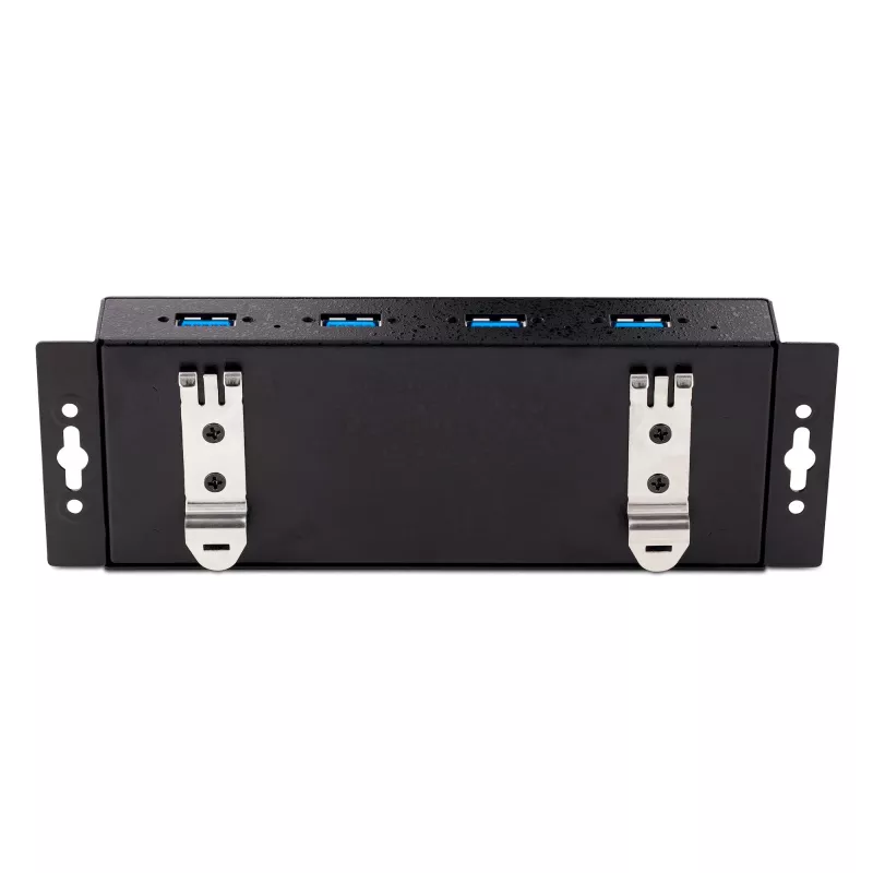 StarTech.com 4-portový priemyselný USB 3.0 5Gbps hub, robustný USB hub s ESD ochranou, DIN/stenová/stolová montáž USB-A hub, USB rozšírenie so zaisťovacími konektormi, Heavy Duty – TAA