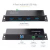 StarTech.com 4-portový priemyselný USB 3.0 5Gbps hub, robustný USB hub s ESD ochranou, DIN/stenová/stolová montáž USB-A hub, USB rozšírenie so zaisťovacími konektormi, Heavy Duty – TAA