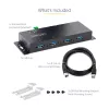 StarTech.com 4-portový priemyselný USB 3.0 5Gbps hub, robustný USB hub s ESD ochranou, DIN/stenová/stolová montáž USB-A hub, USB rozšírenie so zaisťovacími konektormi, Heavy Duty – TAA