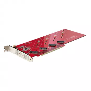 StarTech.com Quad M.2 PCIe adaptérová karta, PCIe x16 na Quad NVMe alebo AHCI M.2 SSD, PCI Express 4.0, 7,8 GBps na disk, vyžaduje bifurkáciu, kompatibilné s Windows/Linux