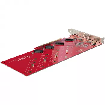 StarTech.com Quad M.2 PCIe adaptérová karta, PCIe x16 na Quad NVMe alebo AHCI M.2 SSD, PCI Express 4.0, 7,8 GBps na disk, vyžaduje bifurkáciu, kompatibilné s Windows/Linux