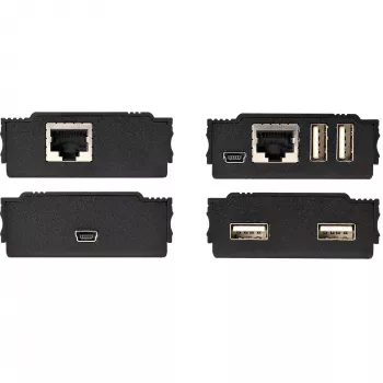 StarTech.com 4-portový USB 2.0 extender hub cez jeden CAT5e/CAT6 Ethernet kábel (RJ45) – 100m – USB extender hub adaptér kit – kovové puzdro – externé napájanie – 480 Mbit/s
